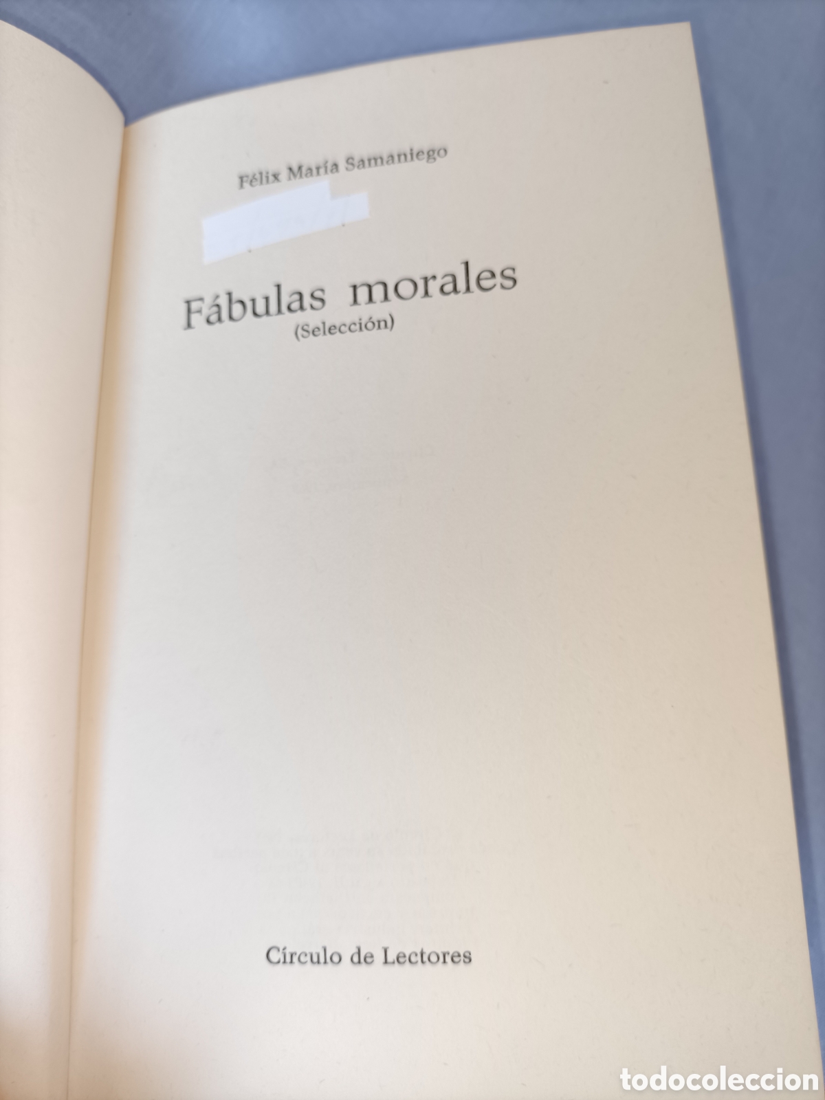 Libros de segunda mano: F&aacute;bulas Morales. Samaniego. C&iacute;rculo de lectores - Foto 1