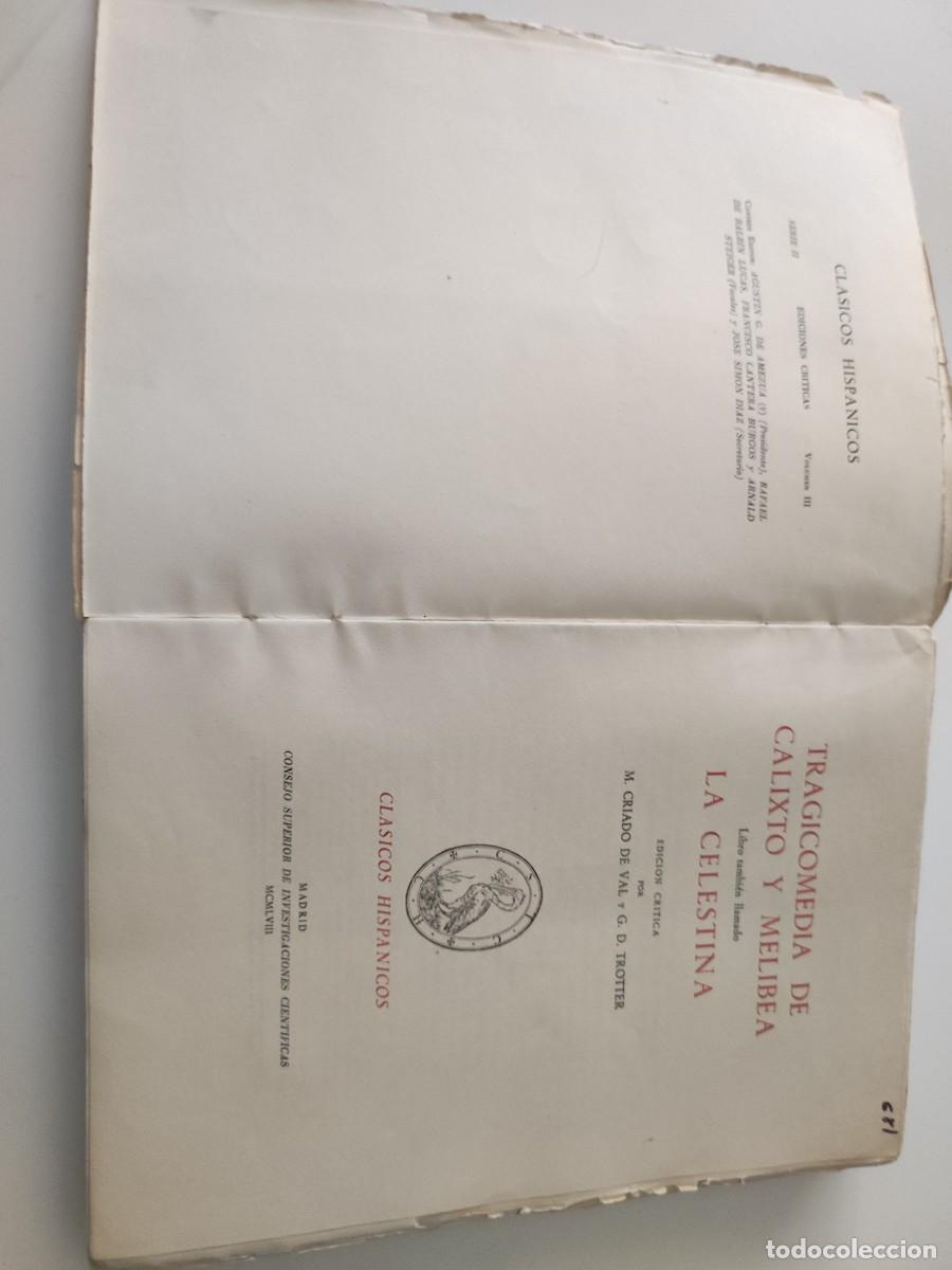 Libros de segunda mano: Tragicomedia de Calixto y Melibea. La Celestina. 1958 - Foto 4