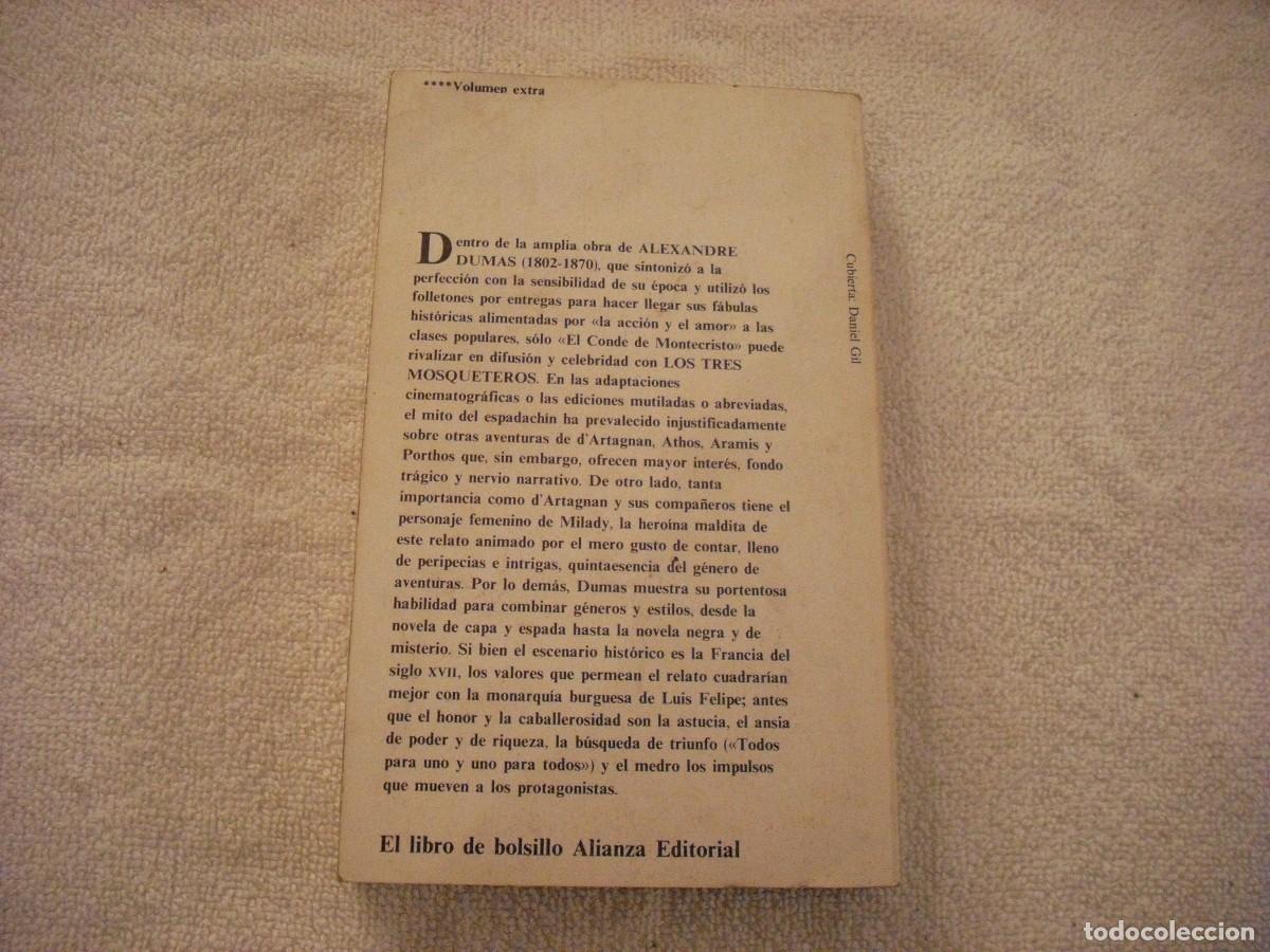 Libros de segunda mano: LOS TRES MOSQUETEROS. 2 A. DUMAS. ALIANZA EDITORIAL. - Foto 2