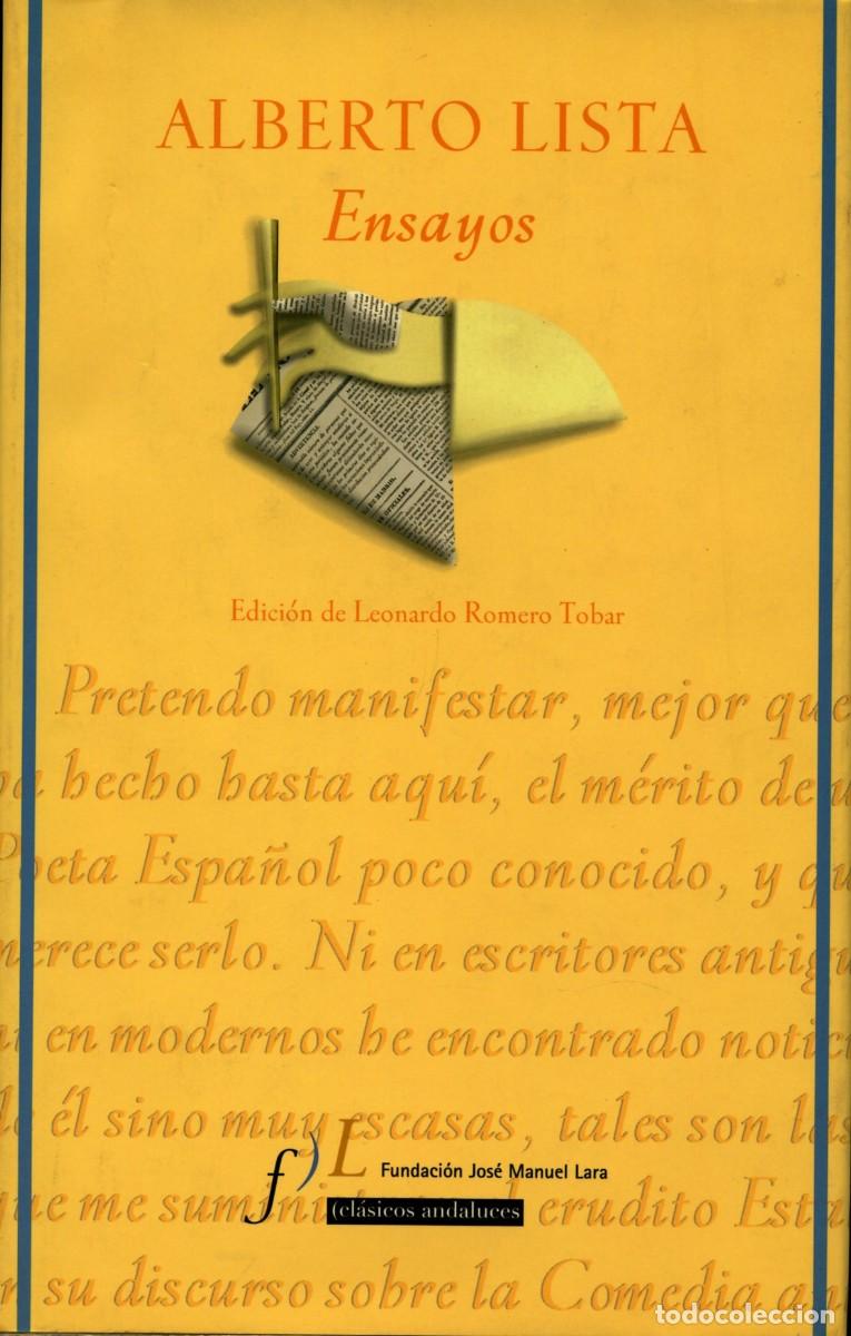Libros de segunda mano: ENSAYOS. ALBERTO LISTA (Cl&aacute;sicos Andaluces). - Foto 1