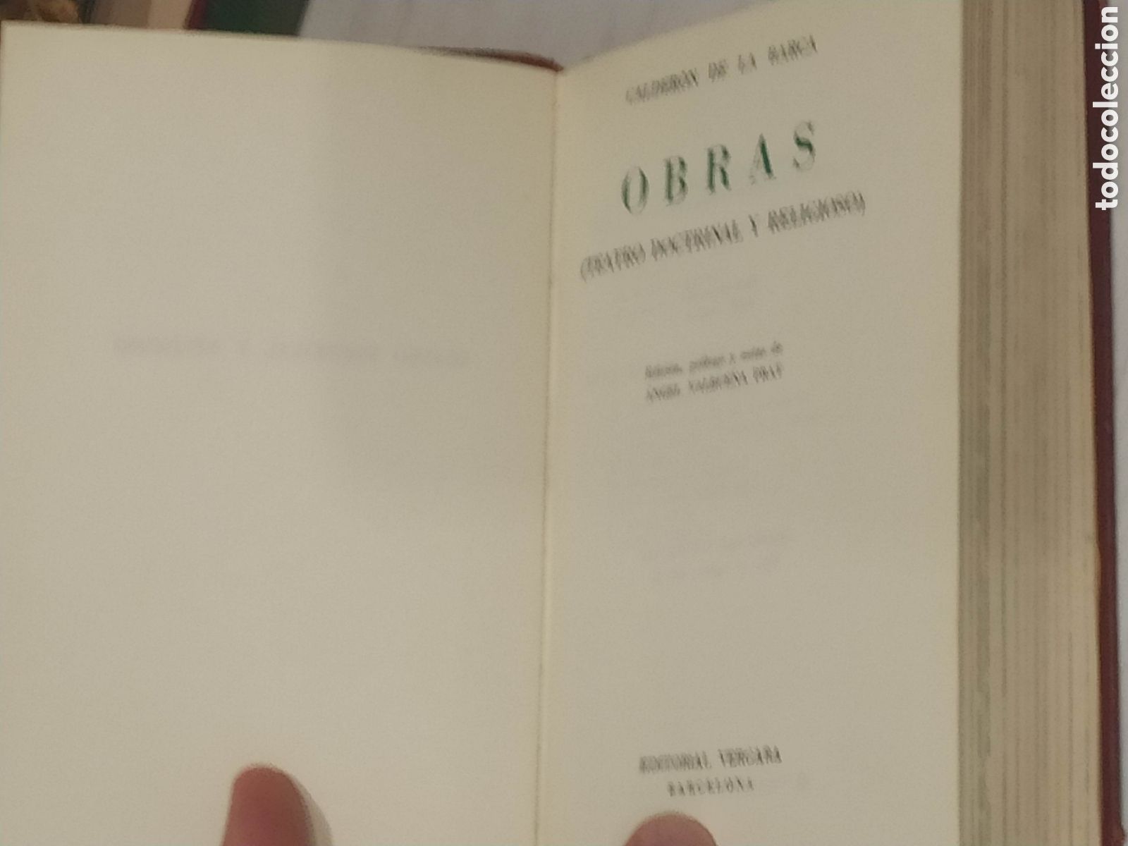Libros de segunda mano: Calder&oacute;n de la Barca. Obras. Editorial Vergara. - Foto 3