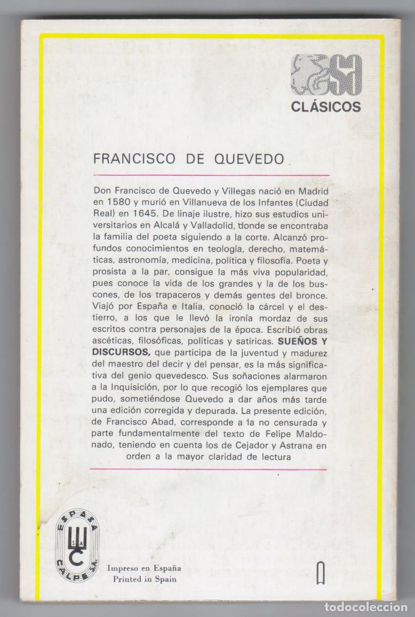 Libros de segunda mano: SUE&Ntilde;OS Y DISCURSOS - FRANCISCO DE QUEVEDO - PERFECTO ESTADO - Foto 2