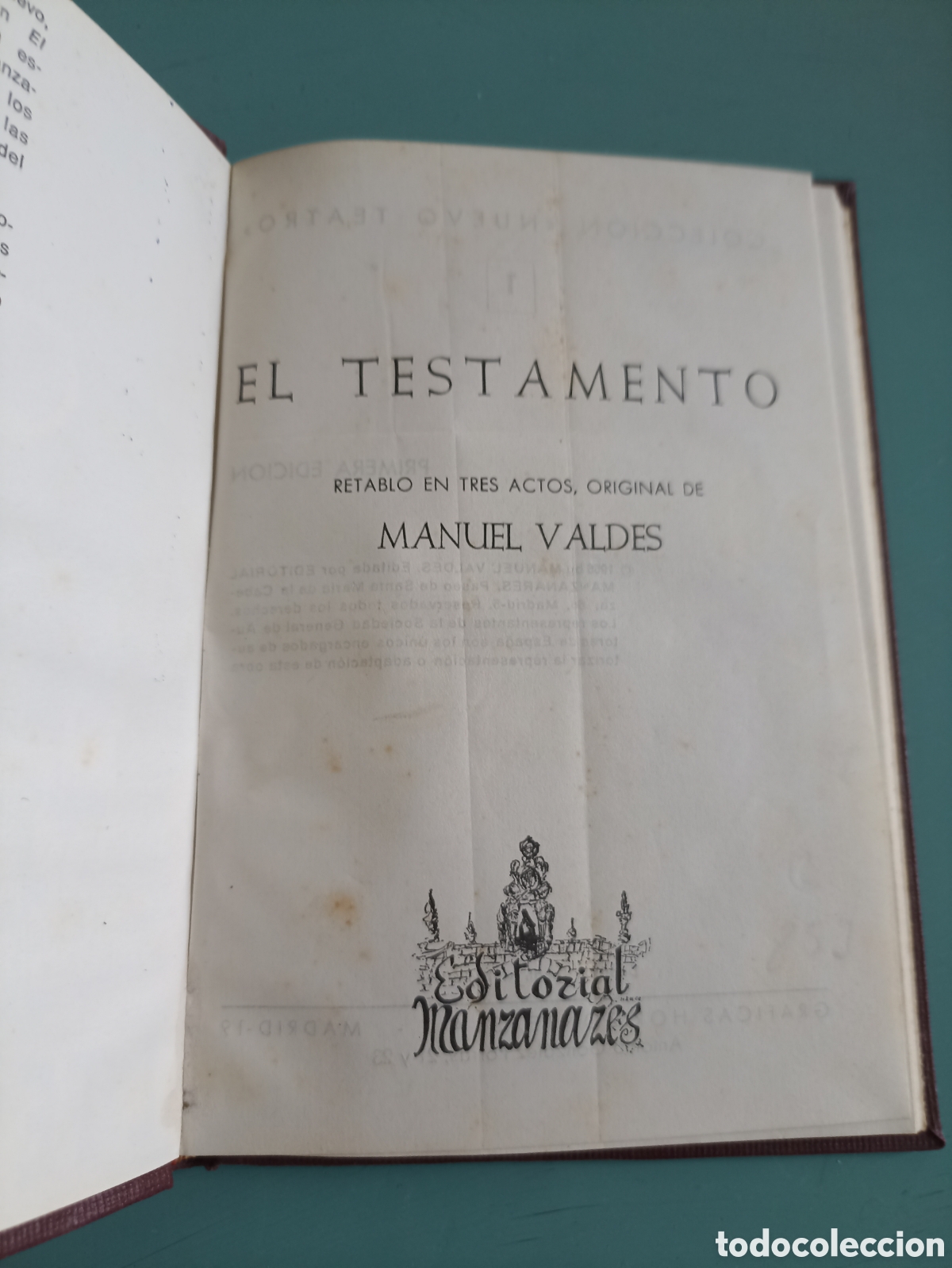 Libros de segunda mano: El testamento. Manuel Vald&eacute;s. Madrid 1966 - Foto 1