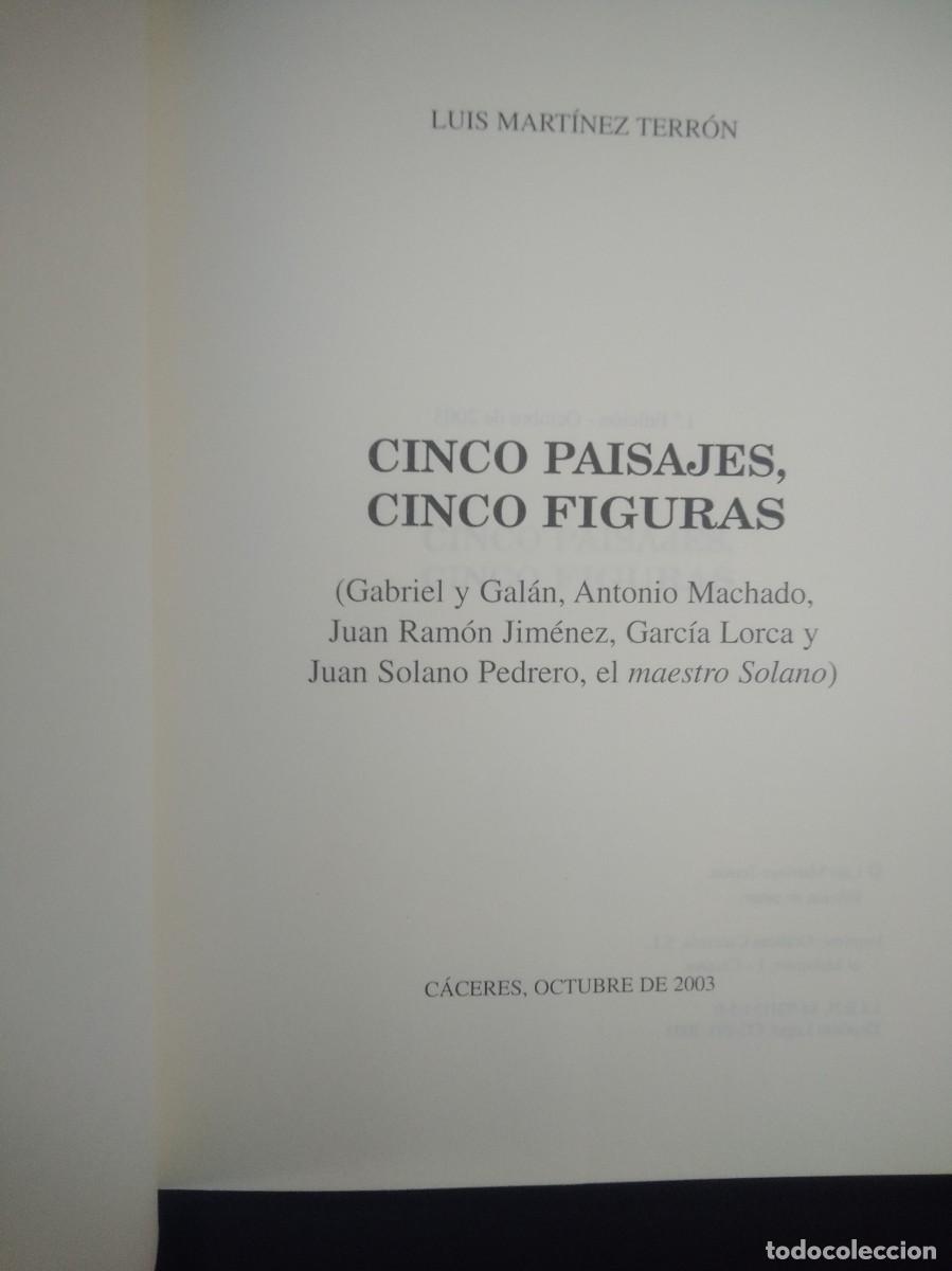 Libros de segunda mano: Libro Cinco paisajes, cinco figuras - Luis Martinez Terron - Foto 4
