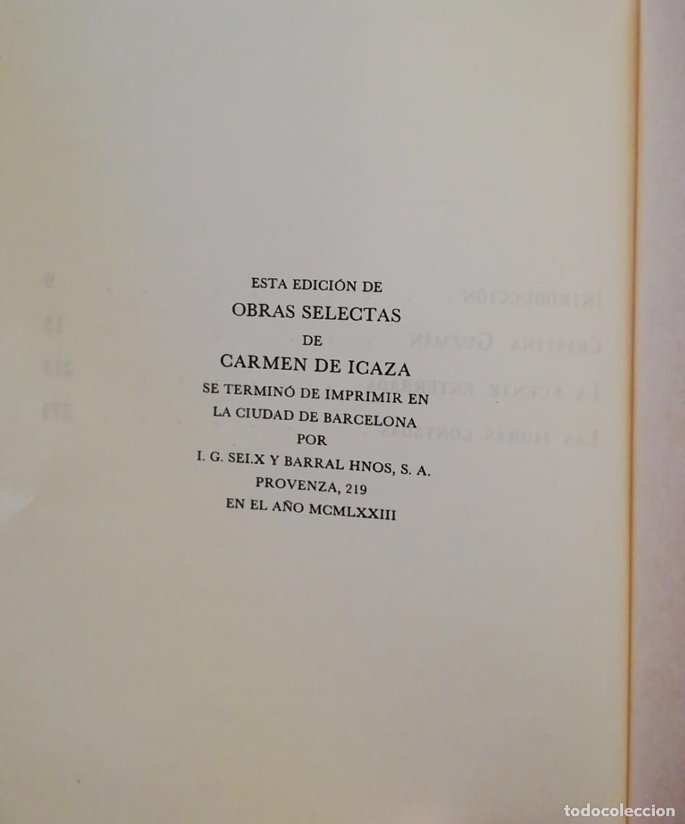 Libros de segunda mano: 1973.- OBRAS SELECTAS. ICAZA. CARROGGIO - Foto 3