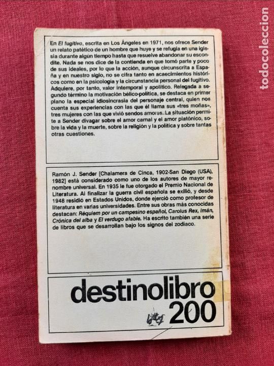 Libros de segunda mano: El fugitivo - Sender, Ram&oacute;n J. - Foto 2
