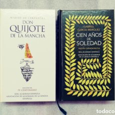 Libros de segunda mano: DOS LIBROS D.QUIJOTE Y CIEN AÑOS DE SOLEDAD, R. ACADEMIA LENGUA ESP.SON EDICIONES ESPECIALES