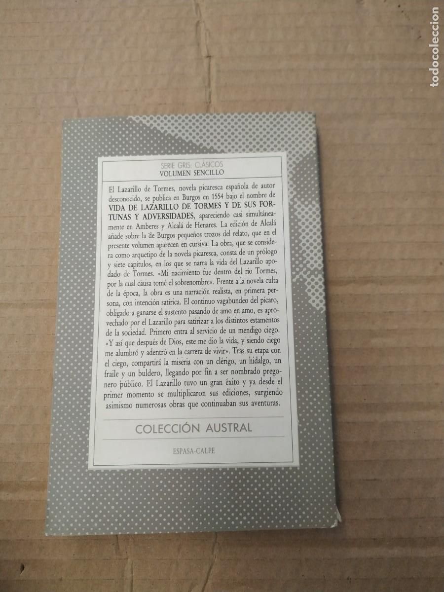 Libros de segunda mano: Lazarillo de Tormes - An&oacute;nimo. Austral - Foto 2