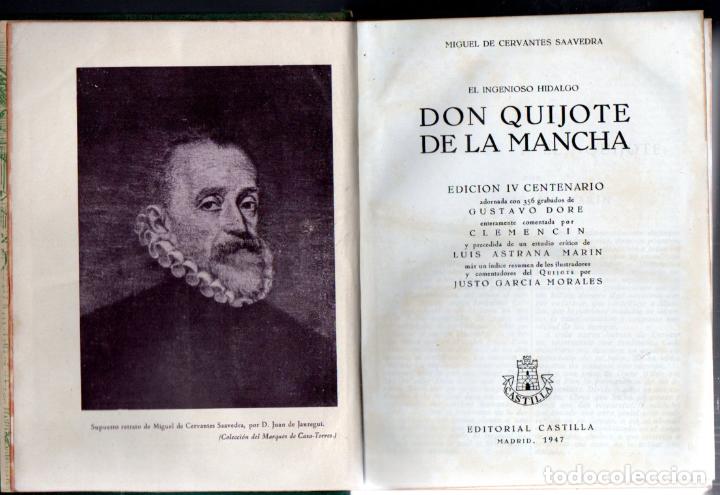 Libros de segunda mano: DON QUIJOTE DE LA MANCHA (CASTILLA, 1947) EDICI&Oacute;N IV CENTENARIO - Foto 3