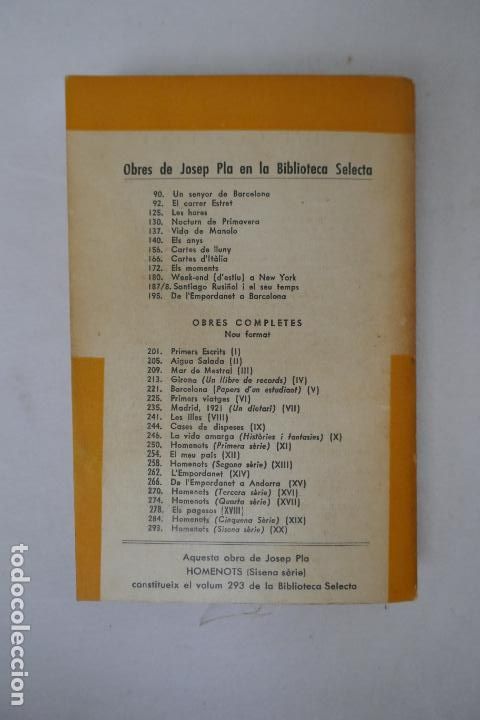 Libros de segunda mano: Homenots - Josep Pla. Editorial Selecta, - 1&ordf; edici&oacute;n (en Catal&aacute;n) - Foto 14
