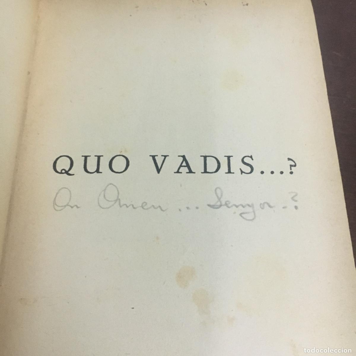 Libros de segunda mano: QUO VADIS? HENRYK SIENKIEWICZ. AGUILAR REF: 746 - Foto 2