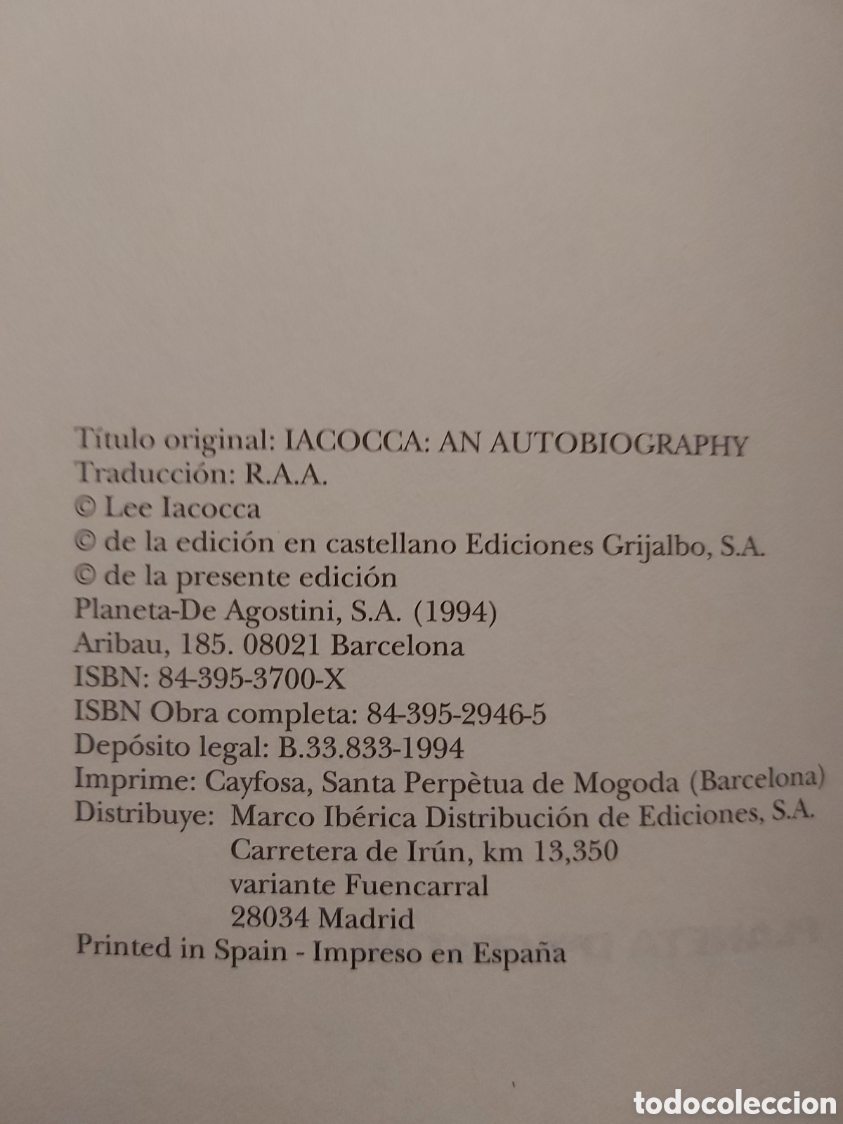 Libros de segunda mano: IACOCCA # LEE IACOCCA # PLANETA # 1994 - Foto 3