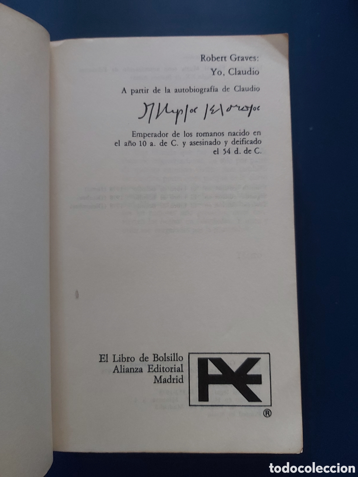 Libros de segunda mano: YO CLAUDIO- ROBERT GRAVES- ALIANZA EDITORIAL- 3 EDICI&Oacute;N 1978 - Foto 2