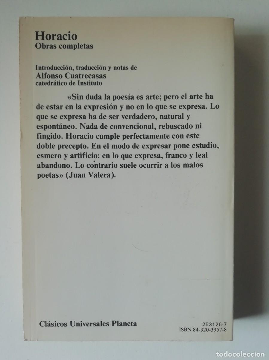 Libros de segunda mano: HORACIO - OBRAS COMPLETAS - ED. PLANETA 1986 - Foto 2