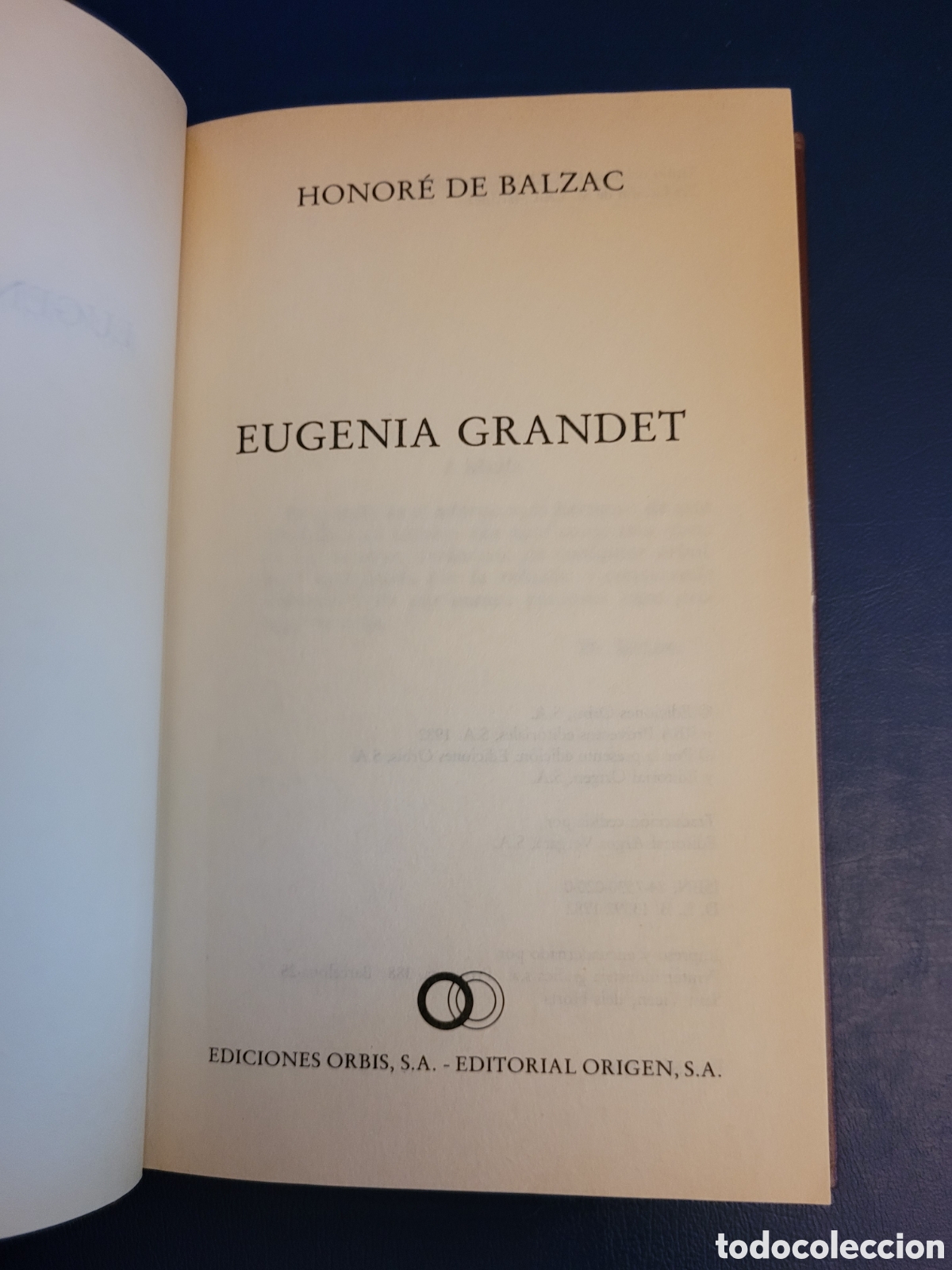 Libros de segunda mano: EUGENIA GRANDET # HONORE DE BALZAC # ORBIS 1982 - Foto 2