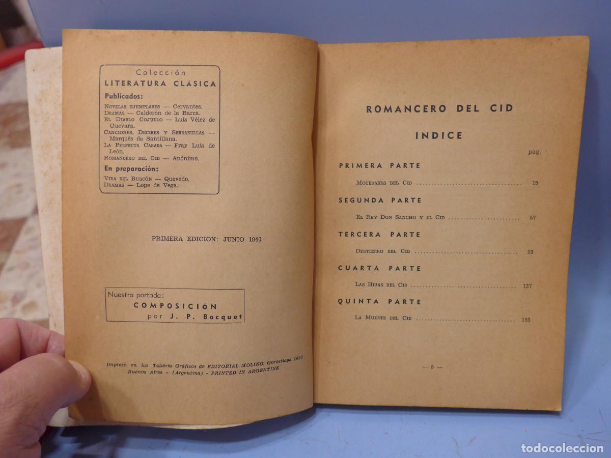 Libros de segunda mano: ROMANCERO DEL CID - ANONIMO - EDITORIAL MOLINO - Foto 5