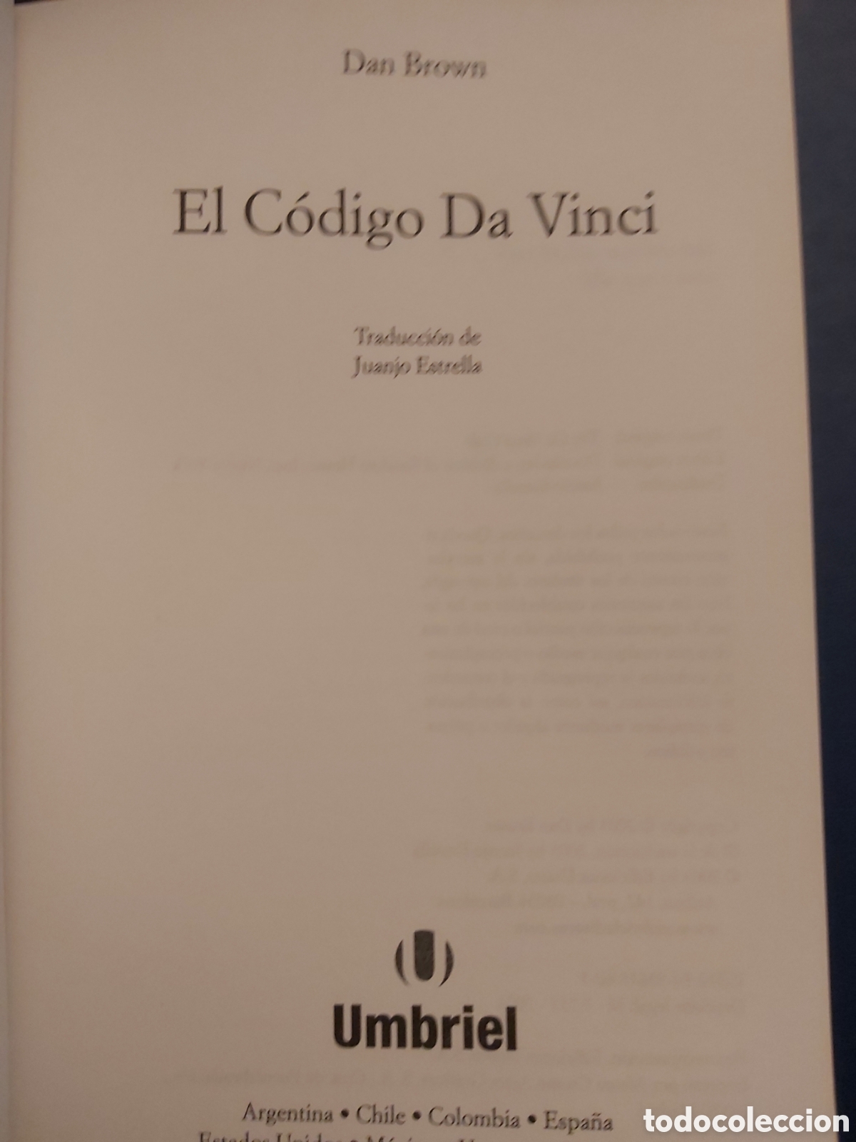 Libros de segunda mano: EL C&Oacute;DIGO DA VINCI - DAN BROWN - UMBRIEL - 2004 - Foto 2
