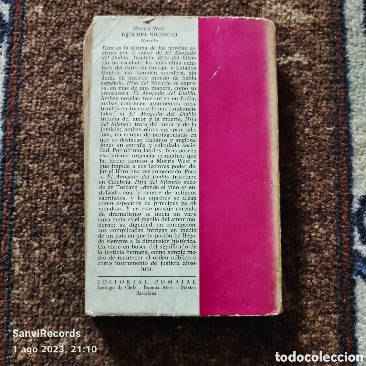 Libros de segunda mano: HIJA DEL SILENCIO (MORRIS WEST) (EDITORIAL POMAIRE) - Foto 2
