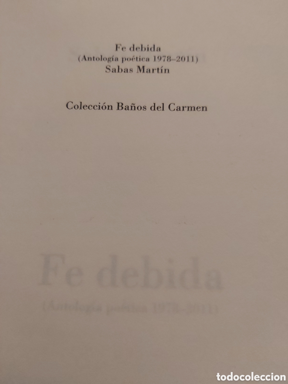 Libros de segunda mano: FE DEBIDA # SABAS MARTIN # E. VITRUVIO # 1 EDICI&Oacute;N 2015 # FIRMADO - Foto 3