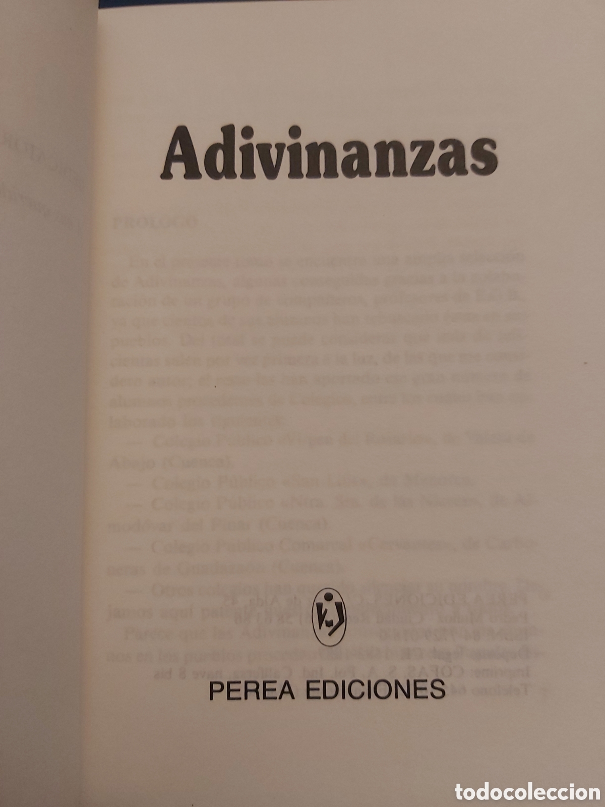 Libros de segunda mano: ADIVINANZAS # MIGUEL TIRADO # E. PEREA # 1987 - Foto 2