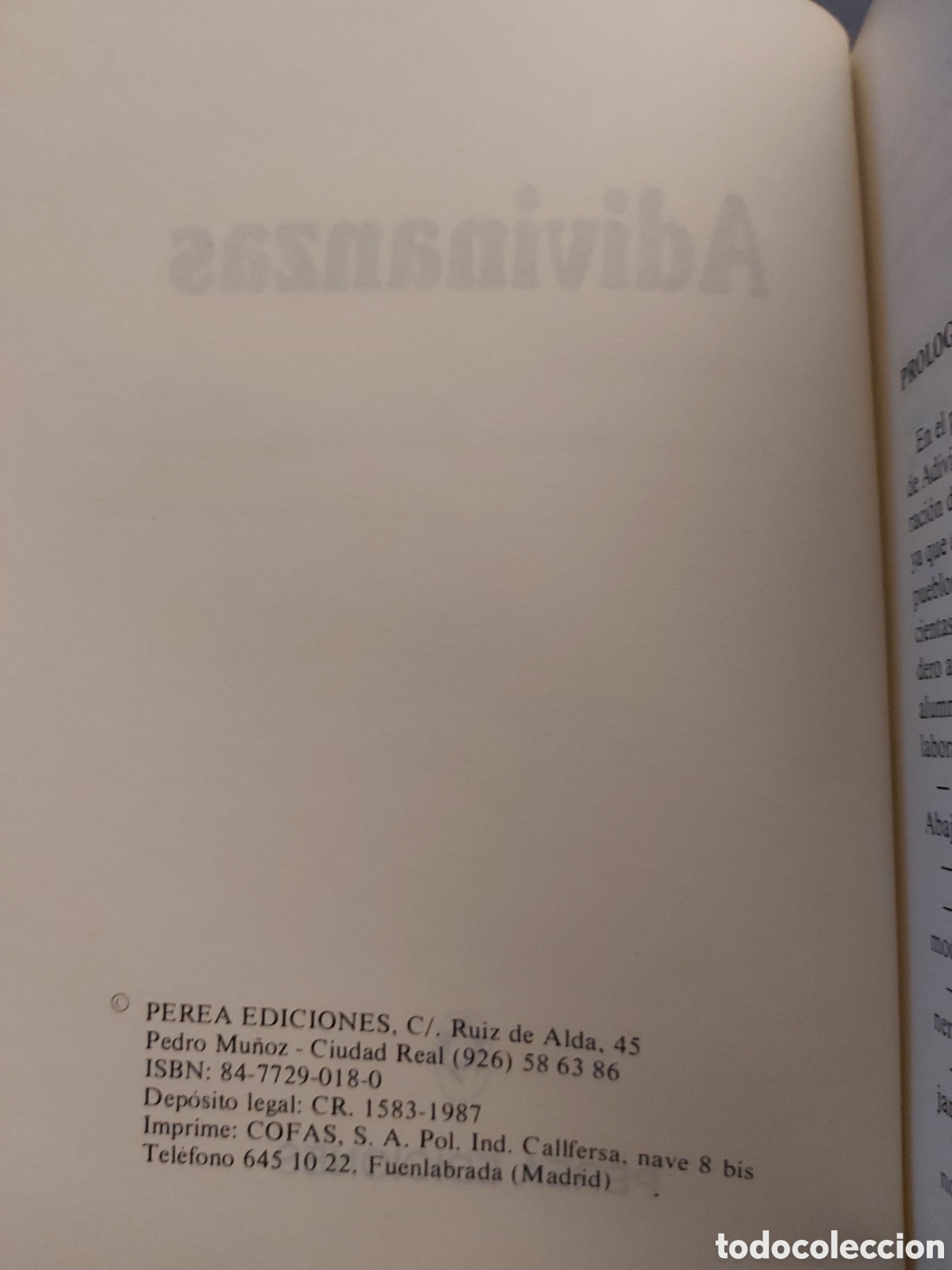 Libros de segunda mano: ADIVINANZAS # MIGUEL TIRADO # E. PEREA # 1987 - Foto 3