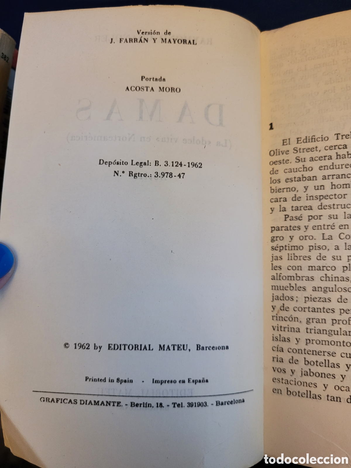Libros de segunda mano: DAMAS # RAYMOND CHANDLER # EDITORIAL MATEU 1962 - Foto 3