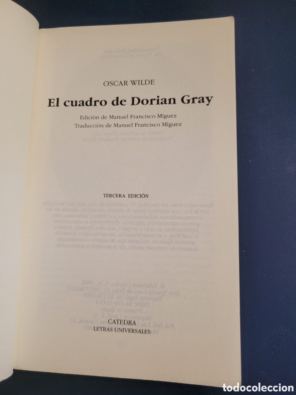 Libros de segunda mano: EL CUADRO DE DORIAN GRAY # OSCAR WILDE # CATEDRA 1998 - Foto 2