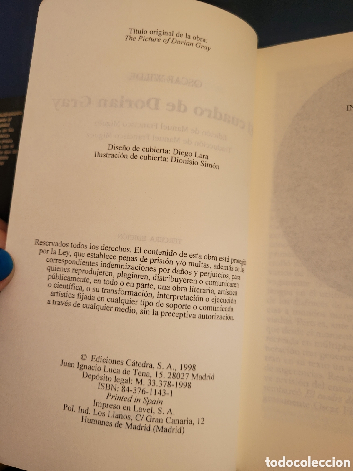 Libros de segunda mano: EL CUADRO DE DORIAN GRAY # OSCAR WILDE # CATEDRA 1998 - Foto 3