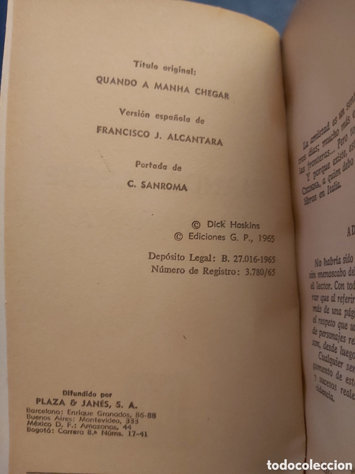 Libros de segunda mano: CUANDO LLEGUE LA MA&Ntilde;ANA # DICK HASKINS # EDICIONES G.P # 1965 - Foto 3