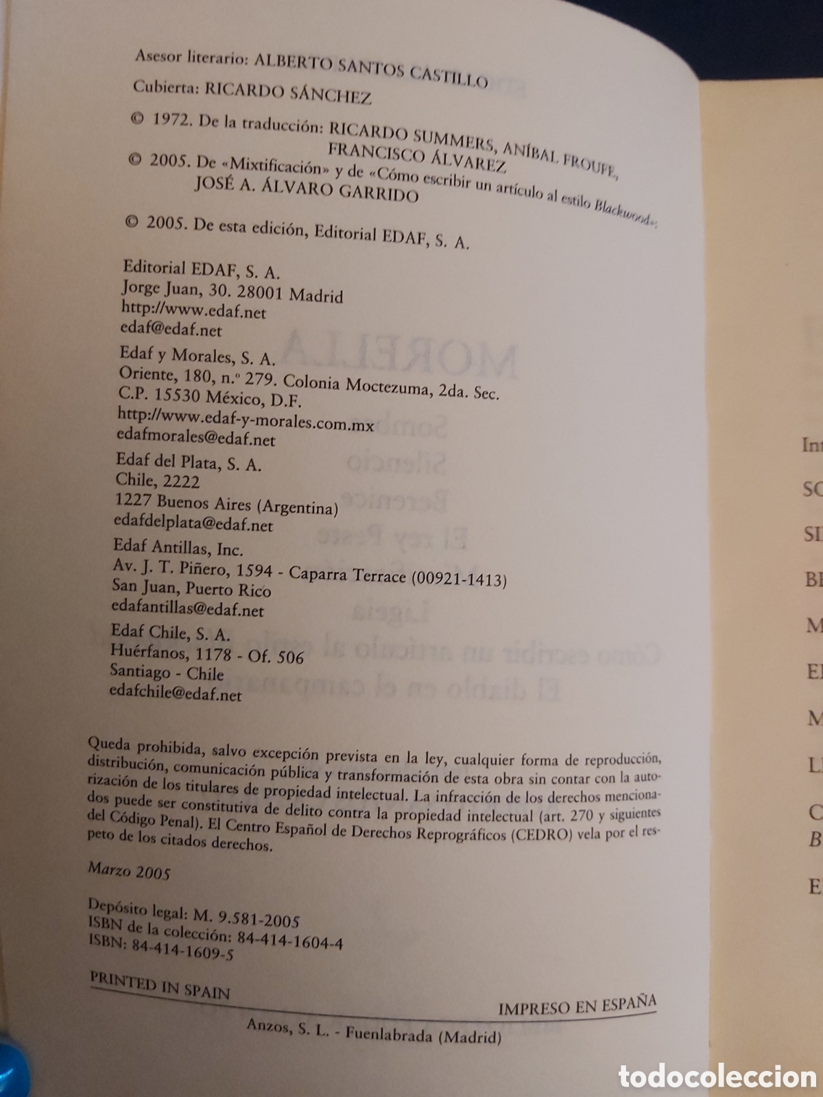 Libros de segunda mano: MORELLA # EDGAR A. POE # ANTOLOG&Iacute;A II # EDAF 2005 - Foto 3