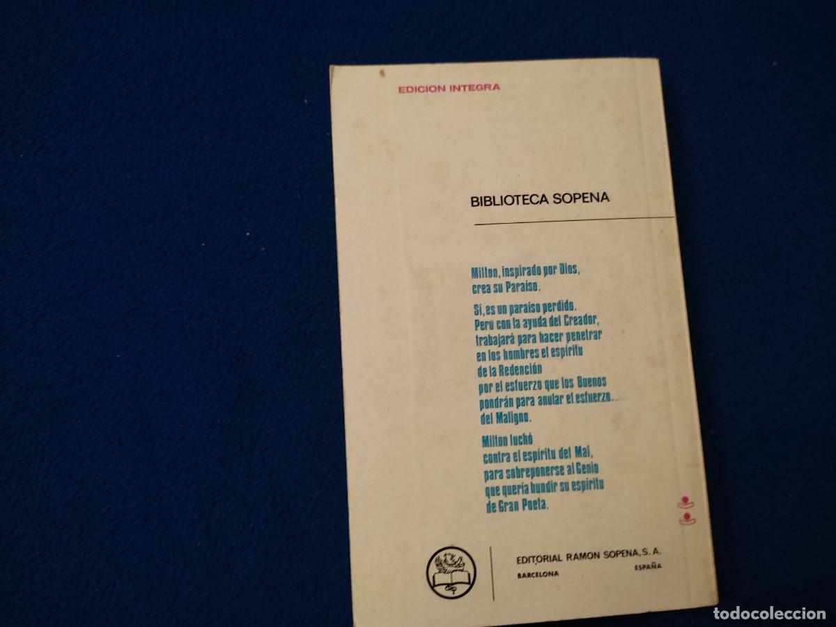 Libros de segunda mano: El Para&iacute;so Perdido John Milton Editorial Sopena 1975 - Foto 3