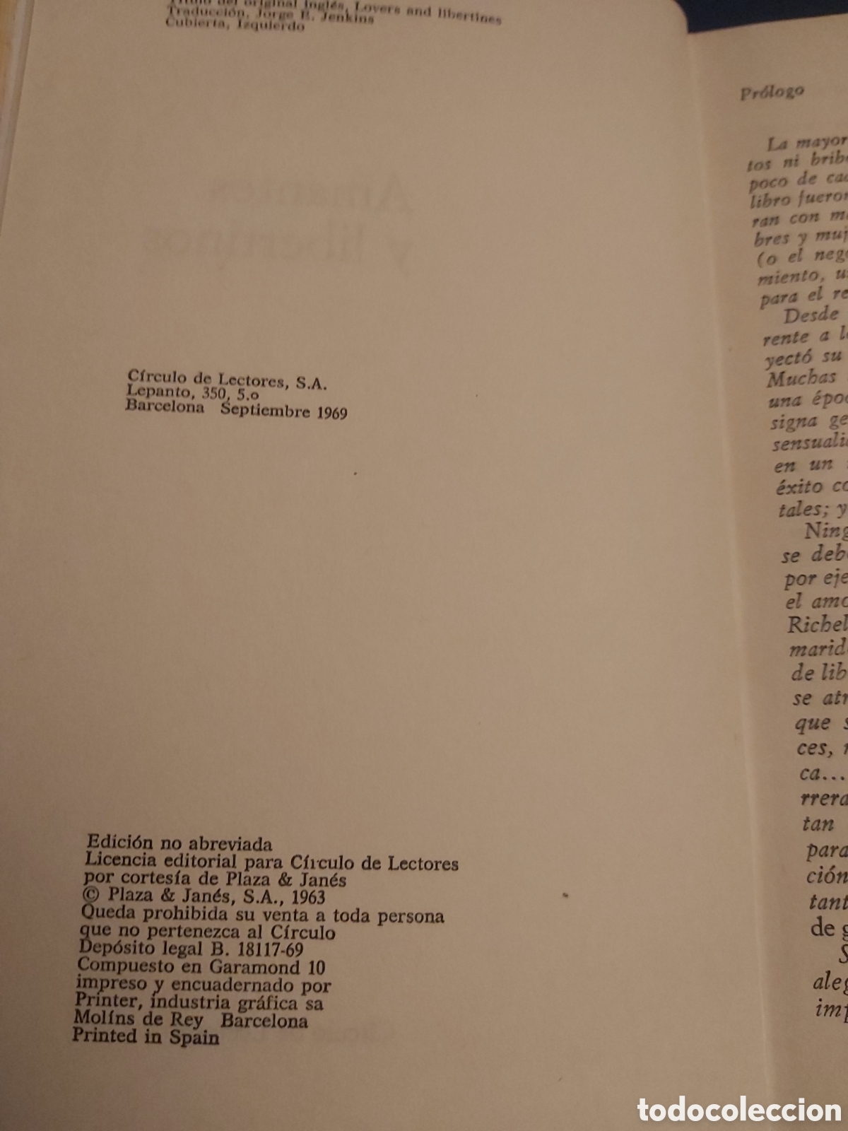 Libros de segunda mano: AMANTES Y LIBERTINOS # CLIF HOWE # C&Iacute;RCULO LECTORES # 1969 - Foto 4