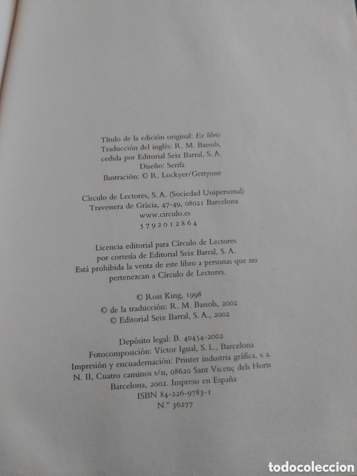 Libros de segunda mano: EX LIBRIS # ROSS KING # C&Iacute;RCULO LECTORES #1998 - Foto 7