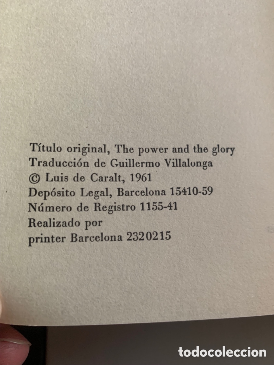 Libros de segunda mano: EL PODER Y LA GLORIA. Graham Greene. C&iacute;rculo de Lectores. 1961 - Foto 3