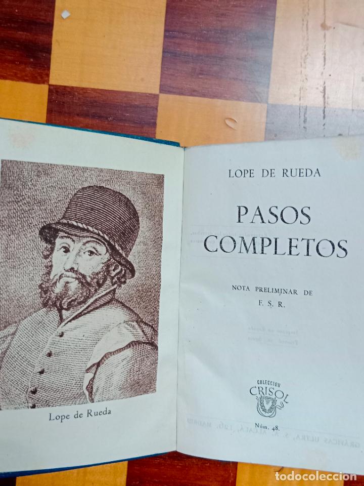 Libros de segunda mano: LOPE DE RUEDA PASOS COMPLETOS. Edici&oacute;n Aguilar. - Foto 3