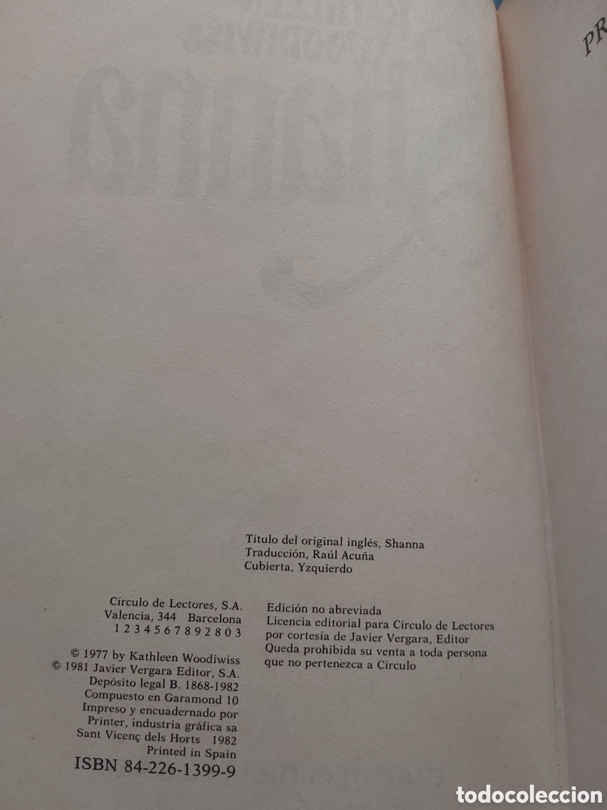 Libros de segunda mano: SHANNA # KATHLEEN WOODIWISS # C&Iacute;RCULO DE LECTORES # 1982 - Foto 4