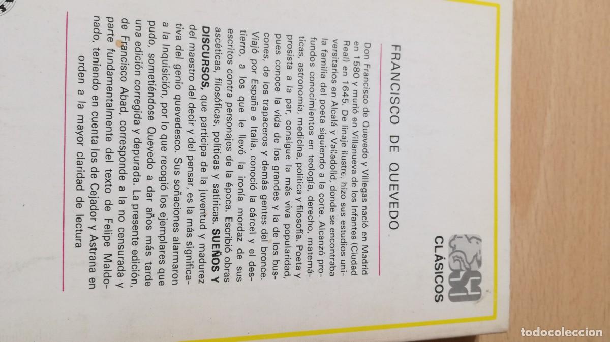 Libros de segunda mano: SUE&Ntilde;OS Y DISCURSOS / FRANCISCO DE QUEVEDO / R-404 / ESPASA-CALPE - Foto 3