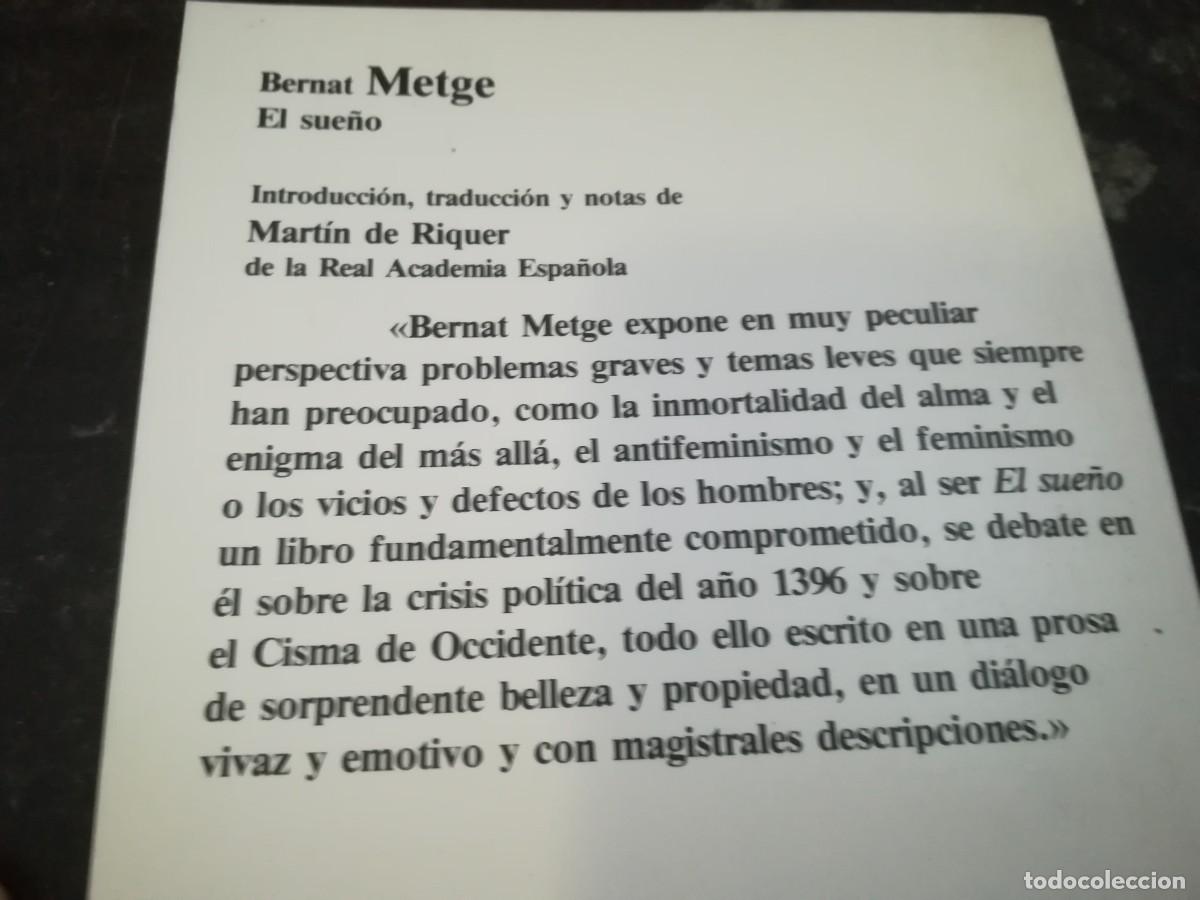 Libros de segunda mano: EL SUE&Ntilde;O / BERNAT METGE / Y206B / PLANETA - Foto 2