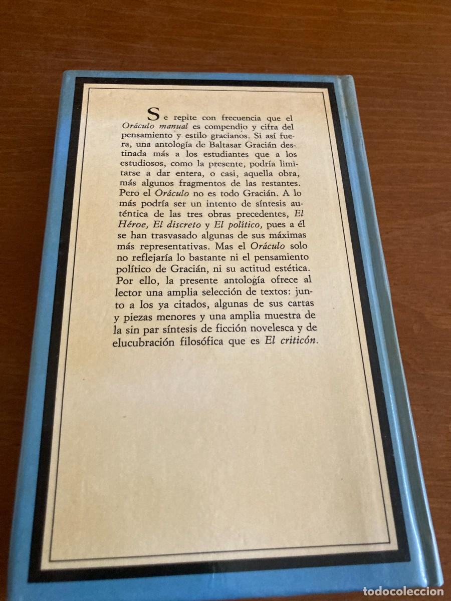 Libros de segunda mano: OBRAS DE BALTASAR GRACIAN / MIGUEL BATLLORI / CONSO 285 / TAURUS - Foto 6