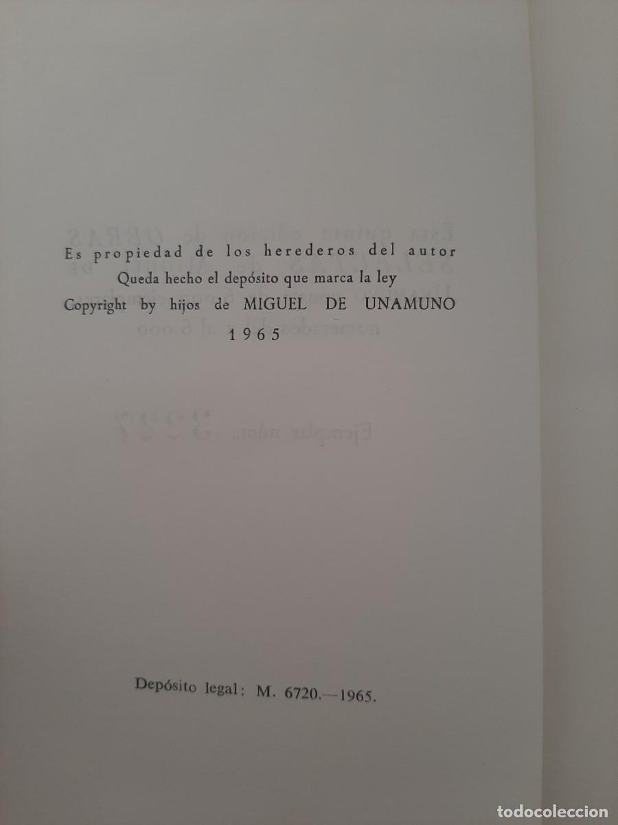 Libros de segunda mano: UNAMUNO. OBRAS SELECTAS. EDITORIAL PLENITUD. 1965 - Foto 4