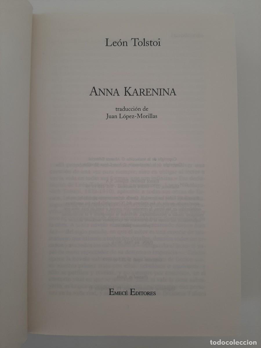 Libros de segunda mano: ANNA KARENINA. LE&Oacute;N TOLSTOI. EDITORIAL EMEC&Eacute;. 1997 - Foto 2