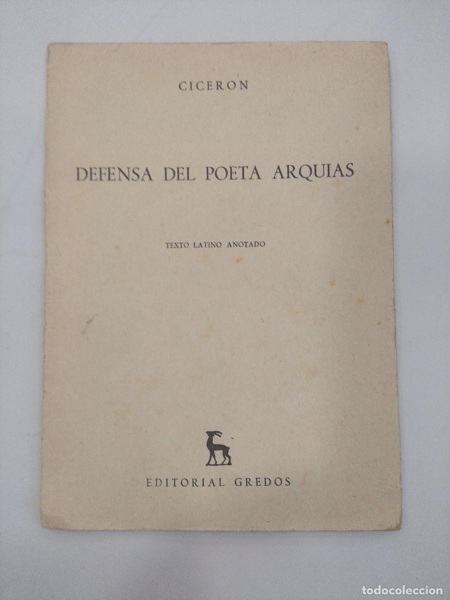 Libros de segunda mano: CICERON/DEFENSA DEL POETA ARQUIAS. - Foto 1