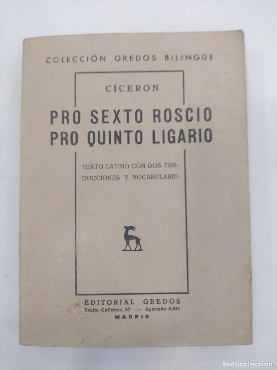 Libros de segunda mano: CICERON/PRO SEXTO ROSCIO PRO QUINTO LAGARIO. - Foto 1