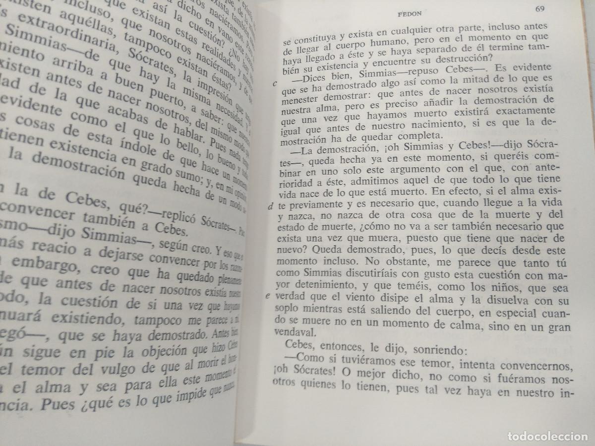 Libros de segunda mano: PLATON/FEDON/EDICIONES AGUILAR. - Foto 2