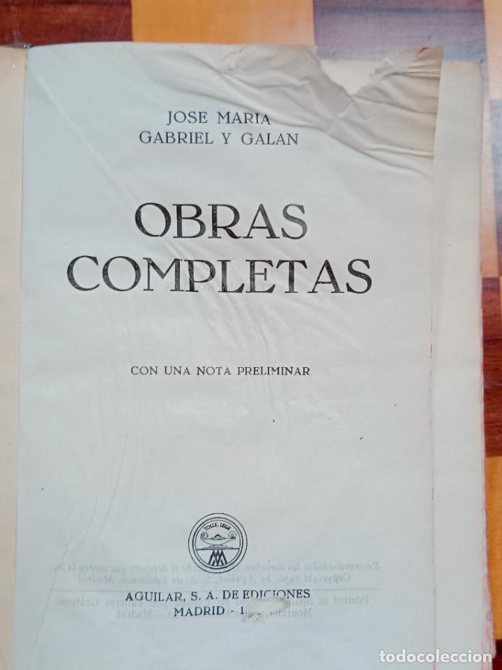 Libros de segunda mano: Gabriel y Galan, Titulo, Obras completas, Edc Aguilar,Joya - Foto 2