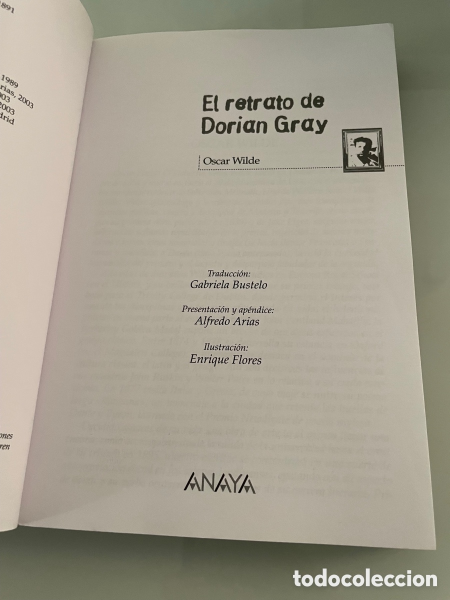 Libros de segunda mano: El retrato de Dorian Gray. Oscar Wilde. Ediciones Anaya. 1 ed 2003. - Foto 3