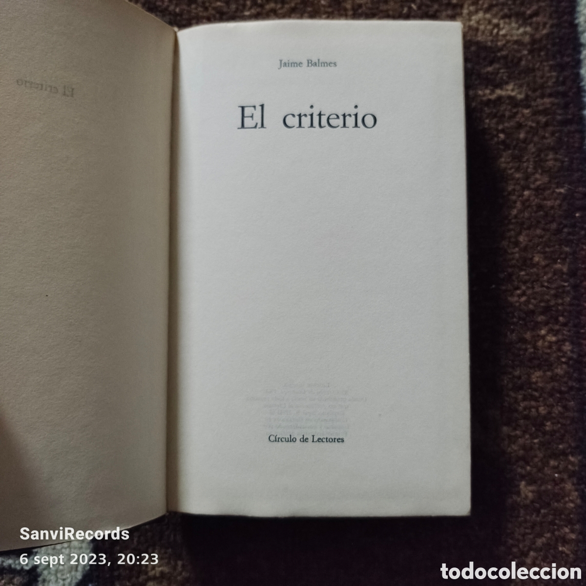 Libros de segunda mano: EL CRITERIO (JAIME BALMES) (C&Iacute;RCULO DE LECTORES) - Foto 2