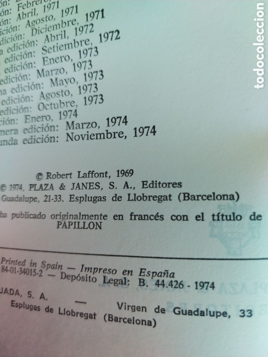 Libros de segunda mano: PAPILLON a&ntilde;o 1974 - Foto 2