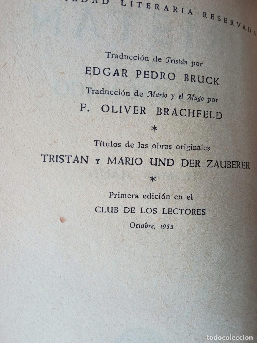 Libros de segunda mano: Trist&aacute;n / Mario y el mago. Autor: Thomas Mann - Foto 2
