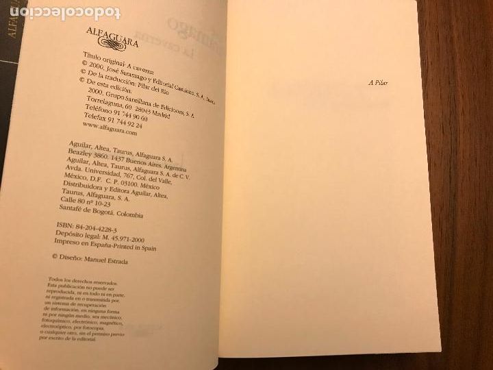 Libros de segunda mano: JOS&Eacute; SARAMAGO , LA CAVERNA , EDITORIAL ALFAGUARA - Foto 2